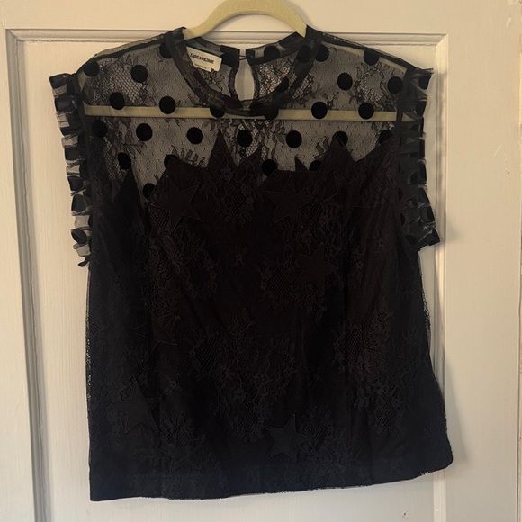 Zadig & Voltaire Sheer Black Lace Blouse - Picture 3 of 6